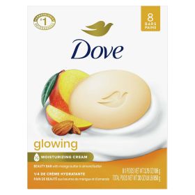 Dove Moisturizing Gentle Beauty Bar Soap for All Skin Type Glowing Mango & Almond Butter, 3.75 oz (8 Bars)