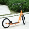 Aosom Youth Scooter Kick Scooter for Kids 5+ with Adjustable Handlebar 16" Front and Rear Dual Brakes Inflatable Wheels, Orange