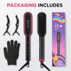 MiroPure Hair Straightener Brush, Hair Straightener Comb, 2-in-1 Ionic Straightening Brush with LCD Display