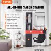 VEVOR Salon Station, Wall Mount Barber Salon Station for Hair Stylist, Beauty Spa Furniture Set, 1 Storage Cabinet