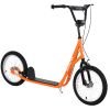 Aosom Youth Scooter Kick Scooter for Kids 5+ with Adjustable Handlebar 16" Front and Rear Dual Brakes Inflatable Wheels, Orange