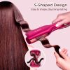 Hair Waver Iron Wand Hair Crimper Hair Waver Barrel Curling Iron 1 Inch PTC Heater Auto Shut-Off Adjustable Easy Shap Long Lasting Heat Dual Voltage