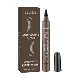 EELHOE Quad Wild Water Eyebrow Pencil Shape Eyebrow Waterproof Sweatproof Fill-in Eyebrow Natural Volume Multi-Color (Specification: 1pcs)